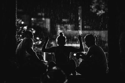 Woman enjoying at night