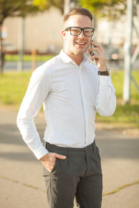 Young man using mobile phone