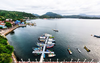 Boats in sea