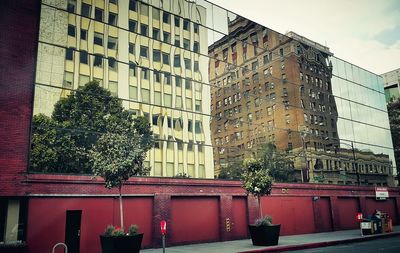 Low angle view of buildings in city