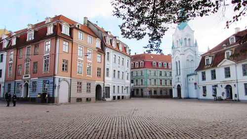 Street amidst buildings in town