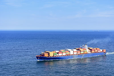 Cargo ship at atlantic ocean