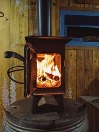 Wood burning fireplace