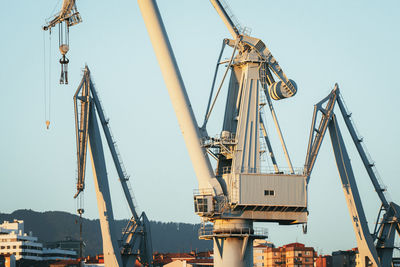Cranes in the commercial dock right outside bilbao