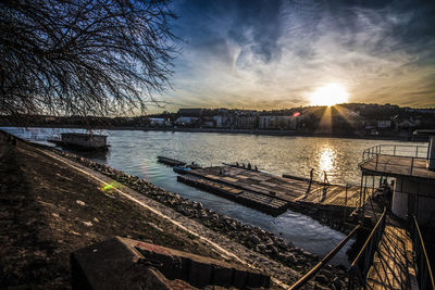 Sunset over river