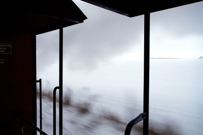 View of building through window