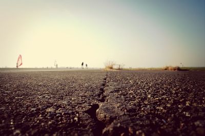 Surface level of country road along landscape