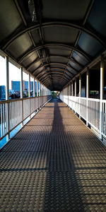 Surface level of empty elevated walkway