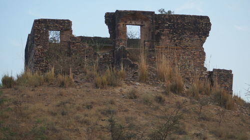 Low angle view of old ruin building