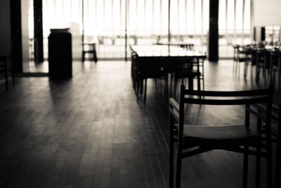 Empty chairs in restaurant