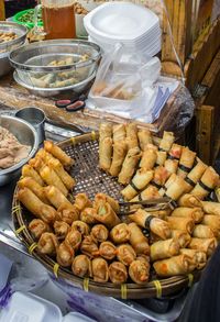 Food for sale at market stall
