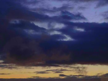 Low angle view of storm clouds in sky