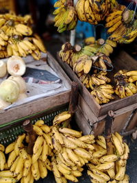 High angle view of fruits for sale at market