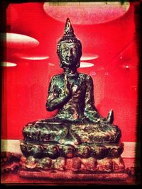 Close-up of red wall