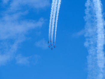 Low angle view of airplane against sky