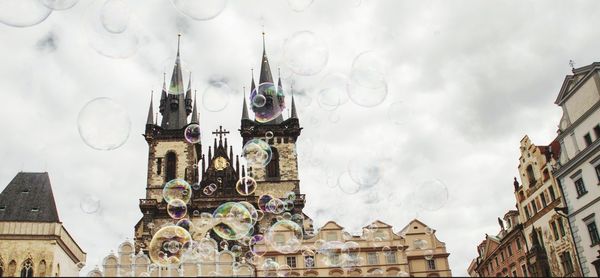 Low angle view of buildings against sky