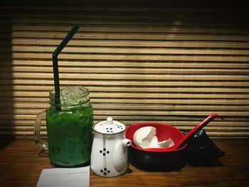 Close-up of drink on table