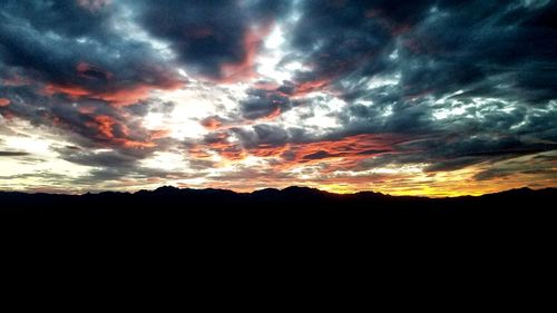 Scenic view of dramatic sky during sunset