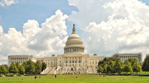 Panoramic view of historical building against sky