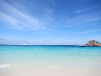 View of sea against blue sky