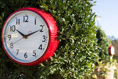 Low angle view of clock