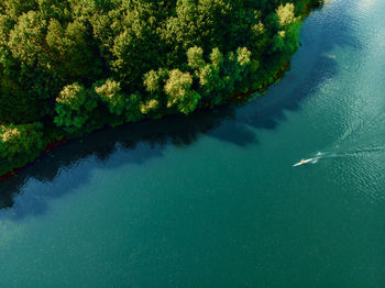 High angle view of a sea