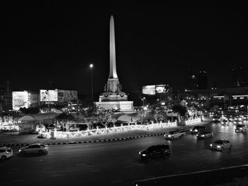 Traffic on road at night