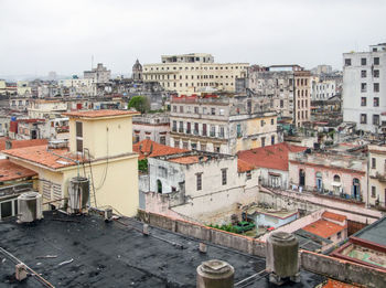 High angle view of townscape against sky