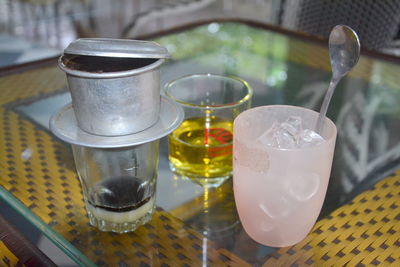 Vietnamese coffee at coffee shop in ha tinh, vietnam, asia