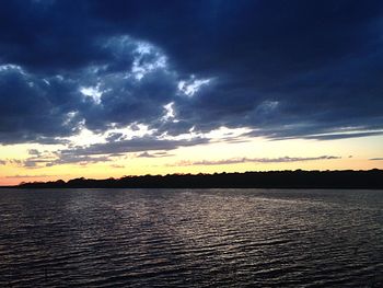 Scenic view of sea at sunset