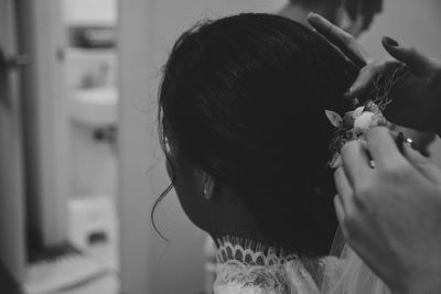 Portrait of woman at home