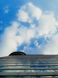 Low angle view of built structure against blue sky