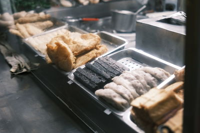 High angle view of food on table