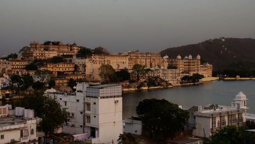 High angle shot of townscape