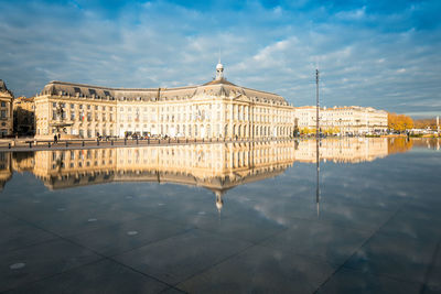 Reflection of buildings in water