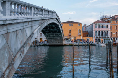 Bridge over canal in city