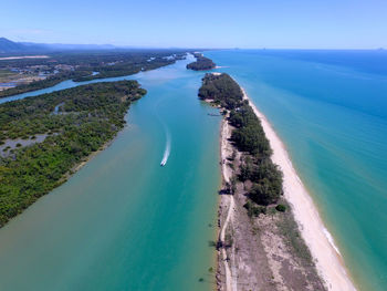 High angle view of beach against sky