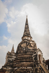 Low angle view of temple building against sky