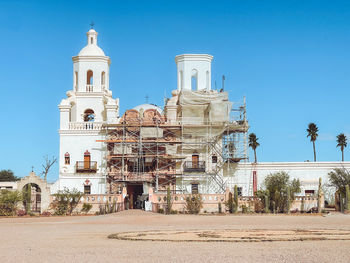 View of building against clear blue sky