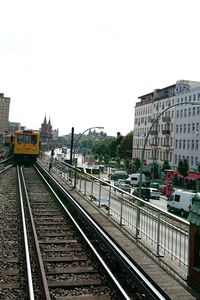 High angle view of railroad station platform