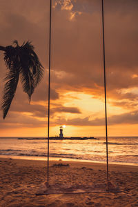 Scenic view of beach during sunset