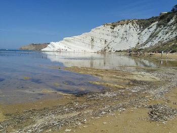 Scenic view of mountains against clear sky