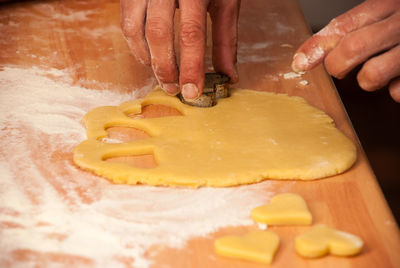 Close-up of person preparing food