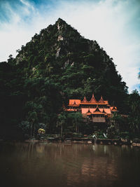 Scenic view of lake against mountain