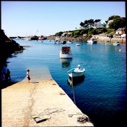 Boats in sea