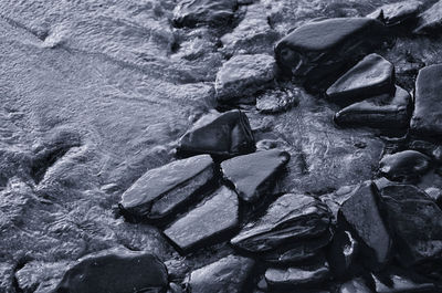 Full frame shot of rocks on beach