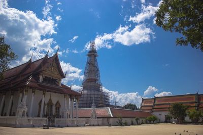 View of temple against cloudy sky