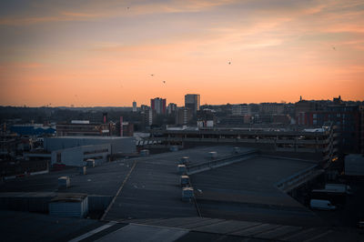 City at sunset