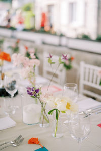 Place setting on table