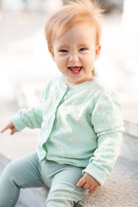 Portrait of cute smiling baby girl